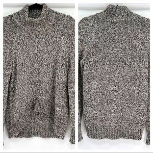 a.n.a Womens Sweater Gray Pullover Long Sleeve Knit Turtleneck Hi-Low Hem Size S